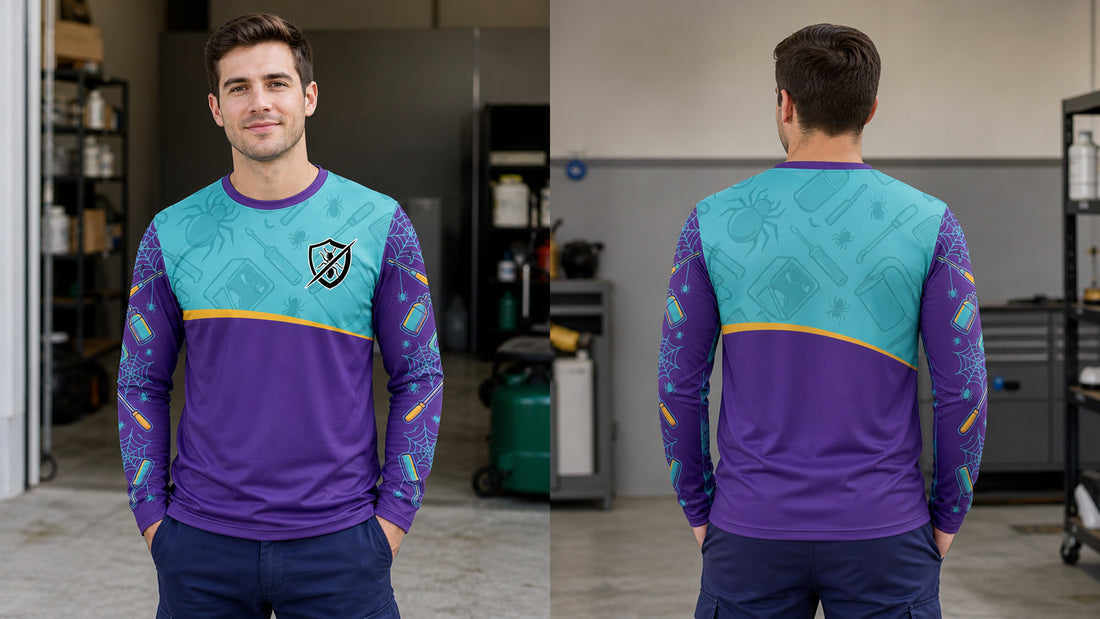 Full-Print vs Chest-Logo Pest Control Shirts
