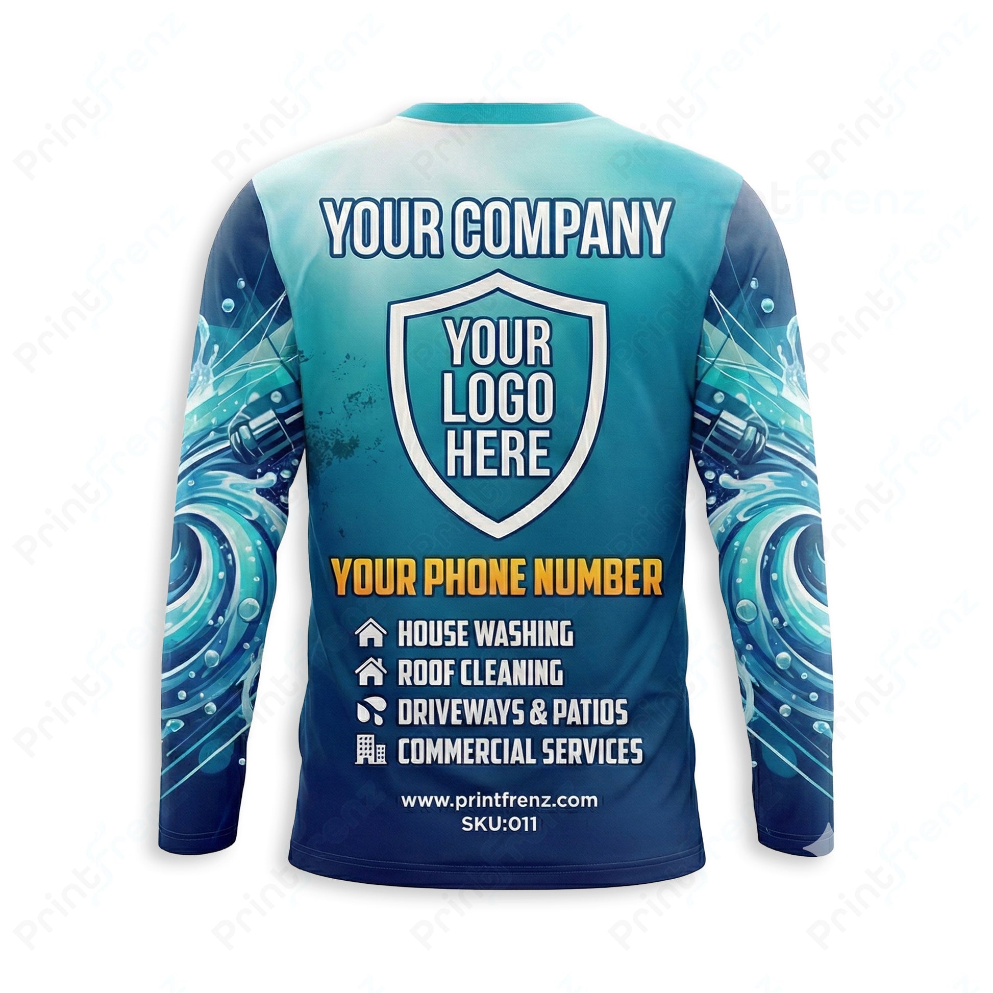 DT0005PW Pro Uniform pressure washer shirt — back view, bleach-proof