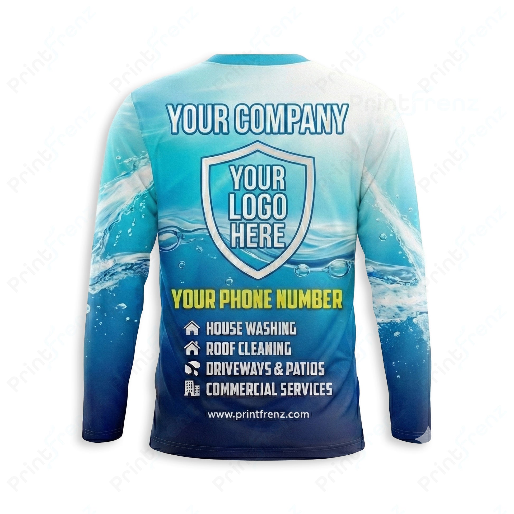 DT0006PW Pro Uniform pressure washer shirt — back view, bleach-proof