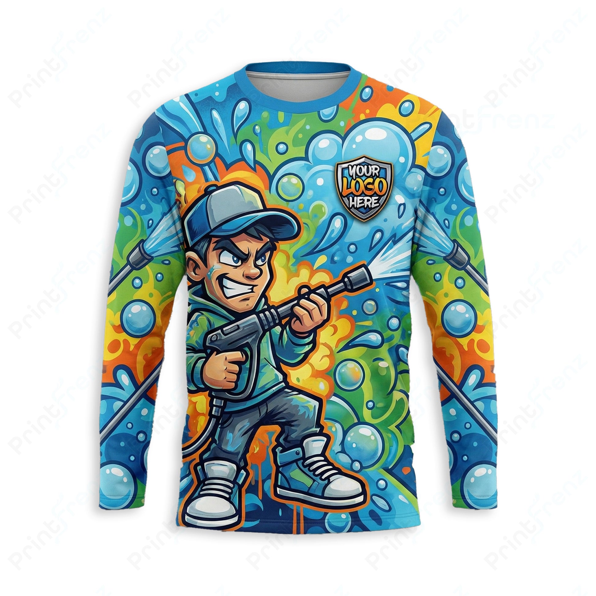 DT0010PW Pro Uniform pressure washer shirt — front view, custom logo