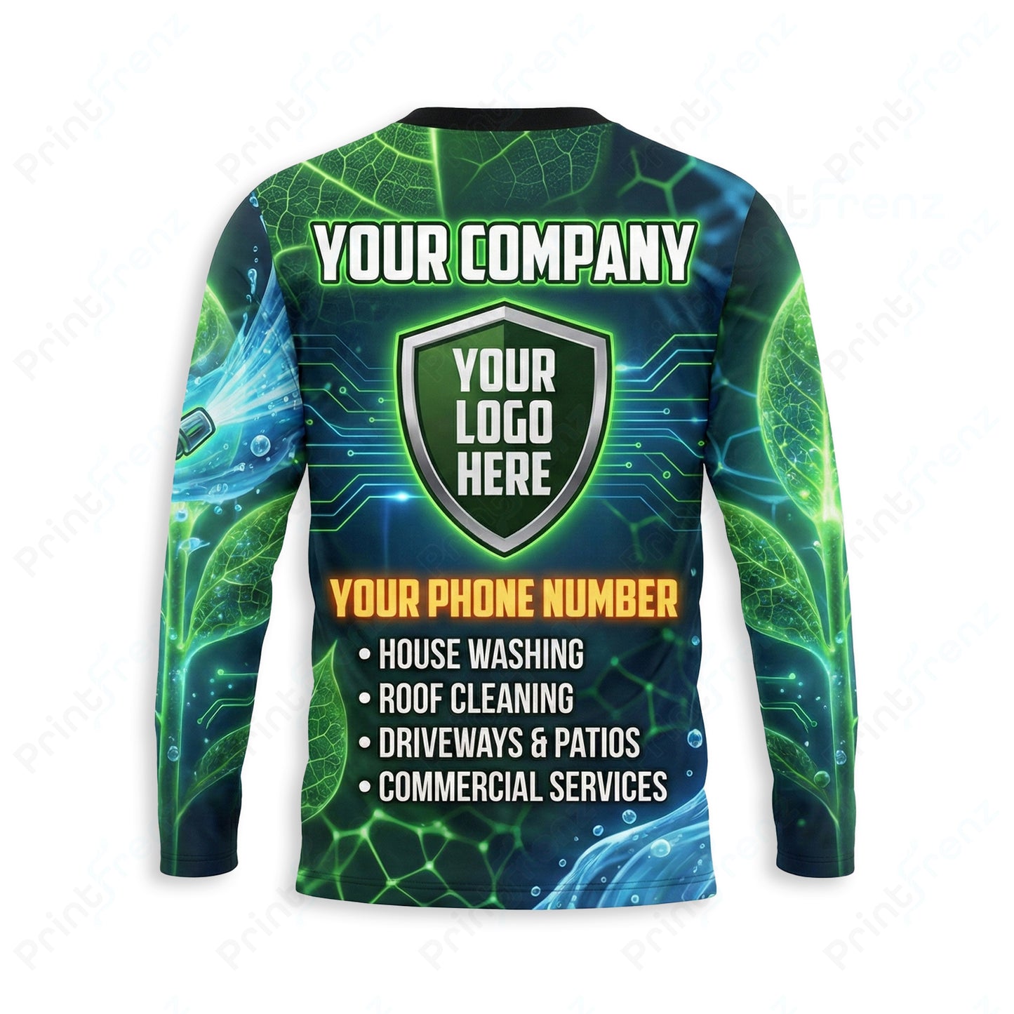 DT0011PW Pro Uniform pressure washer shirt — back view, bleach-proof
