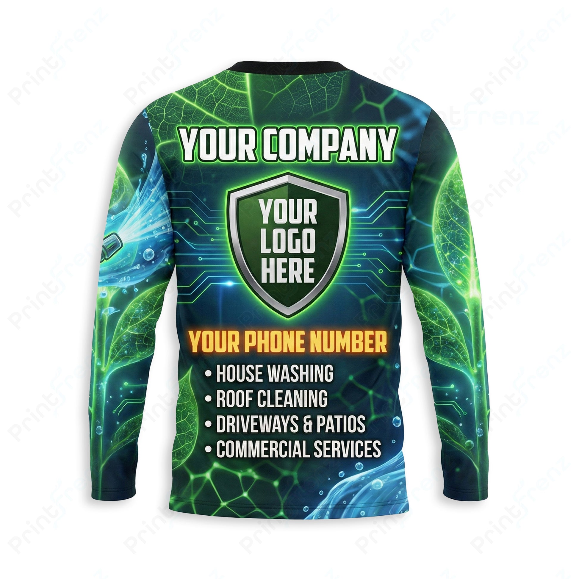 DT0011PW Pro Uniform pressure washer shirt — back view, bleach-proof