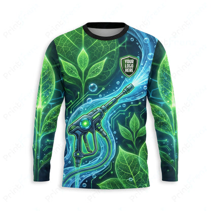 DT0011PW Pro Uniform pressure washer shirt — front view, custom logo