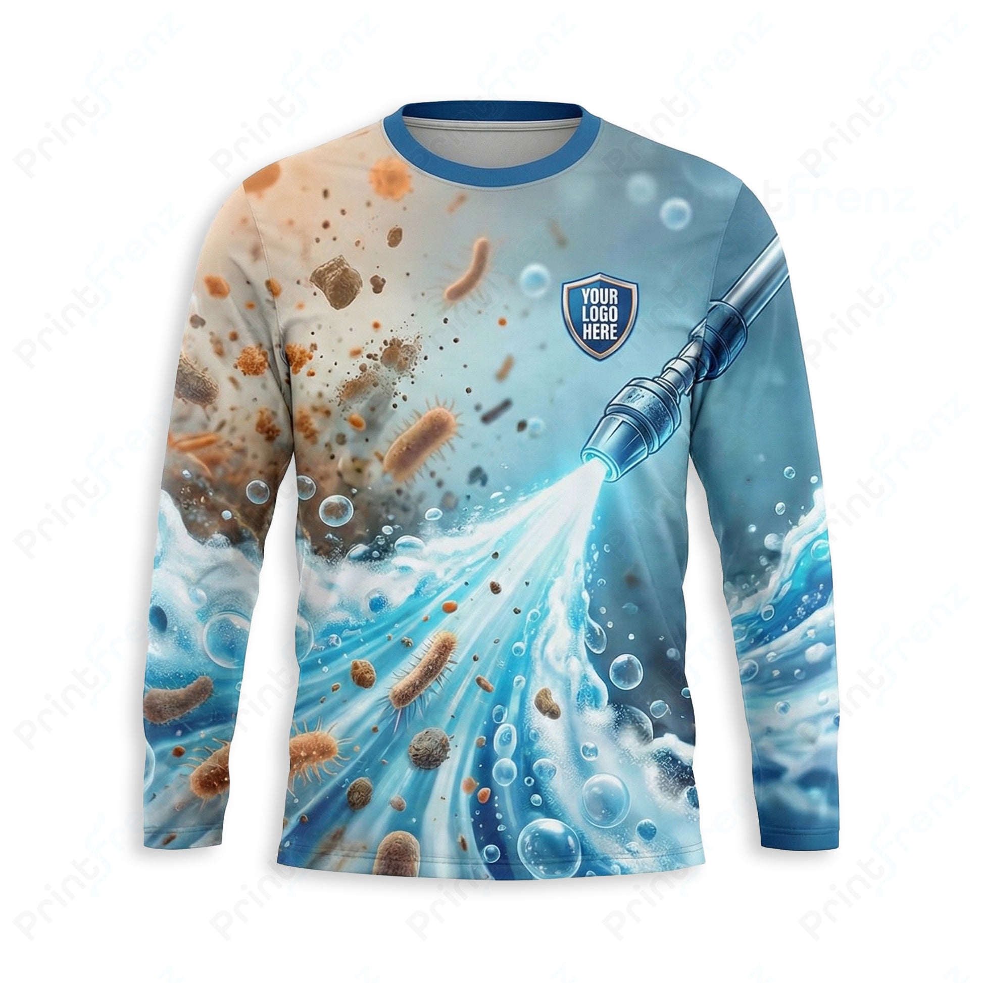 DT0012PW Pro Uniform pressure washer shirt — front view, custom logo