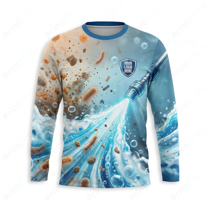DT0012PW Pro Uniform pressure washer shirt — front view, custom logo