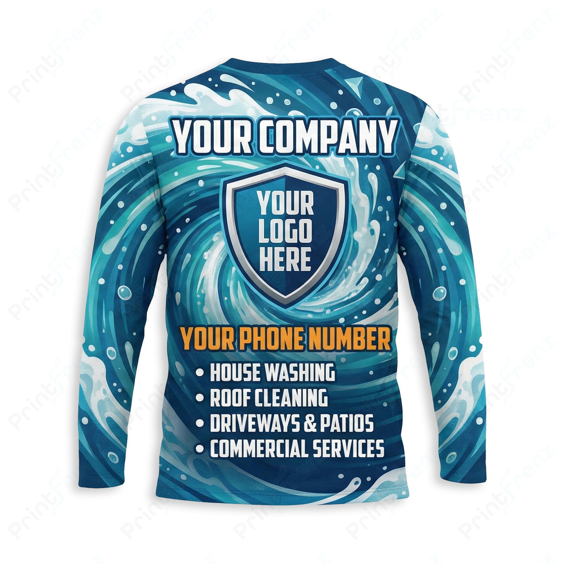 DT0013PW Pro Uniform pressure washer shirt — back view, bleach-proof