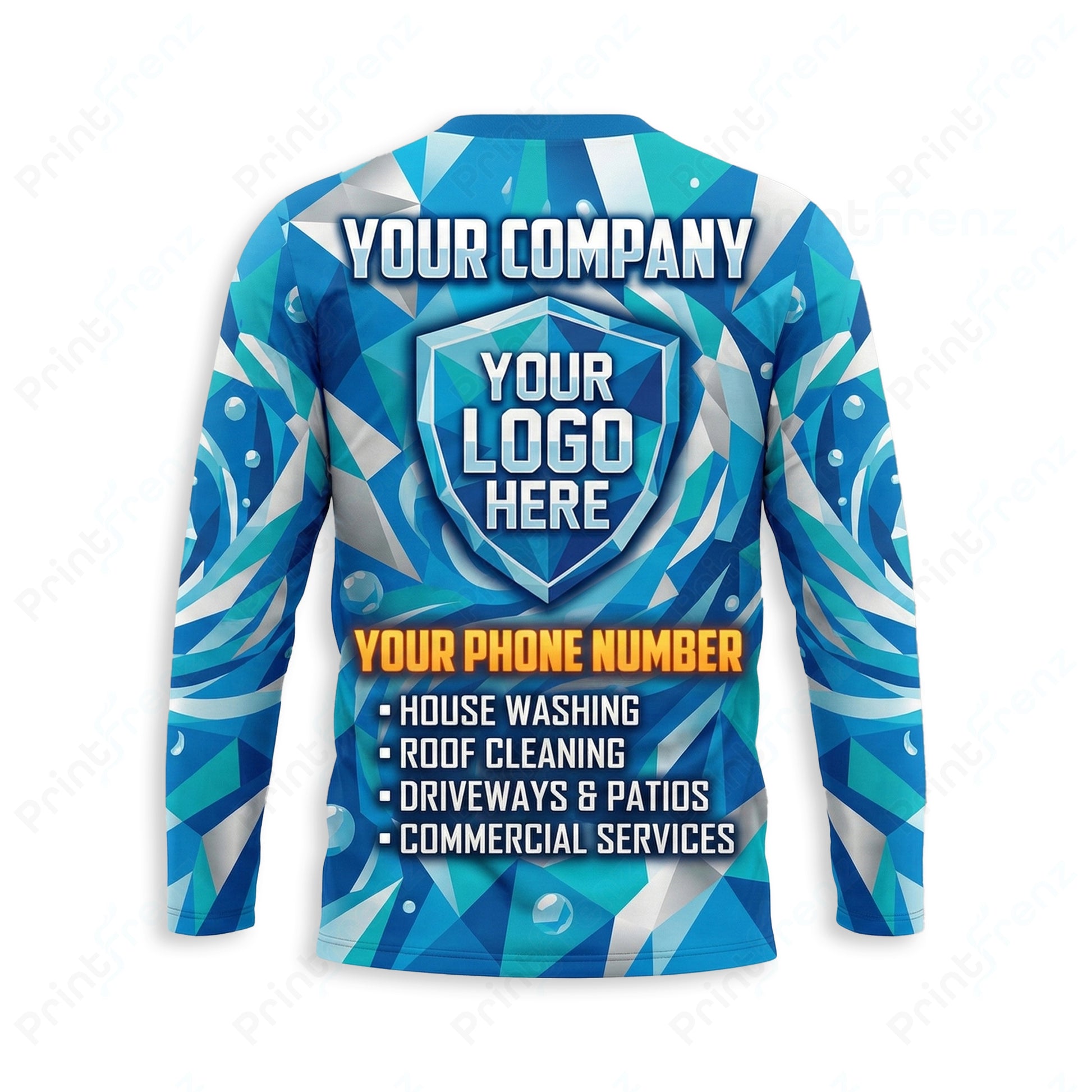 DT0016PW Pro Uniform pressure washer shirt — back view, bleach-proof