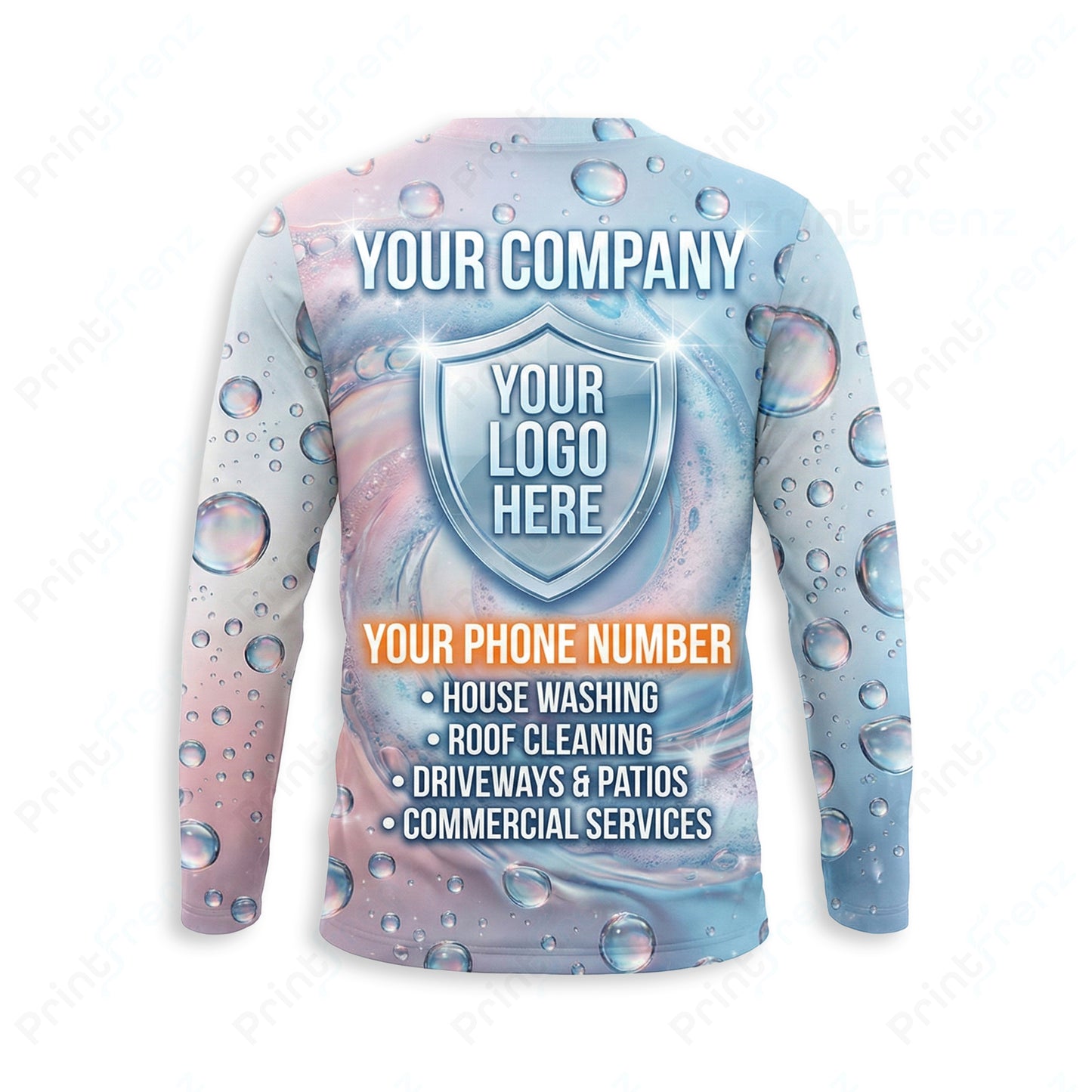 DT0017PW Pro Uniform pressure washer shirt — back view, bleach-proof