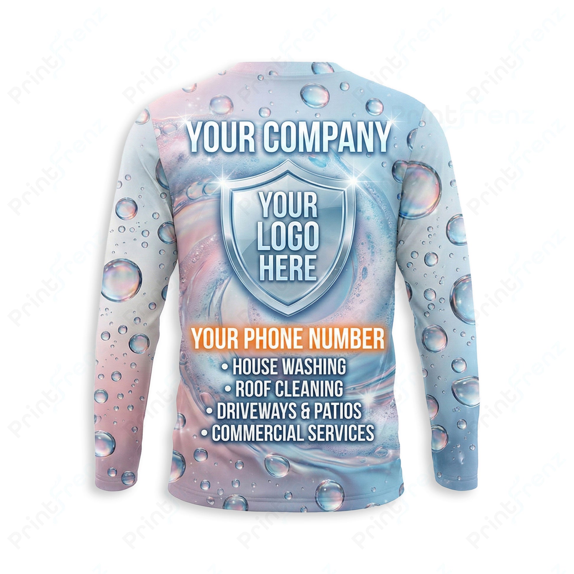 DT0017PW Pro Uniform pressure washer shirt — back view, bleach-proof