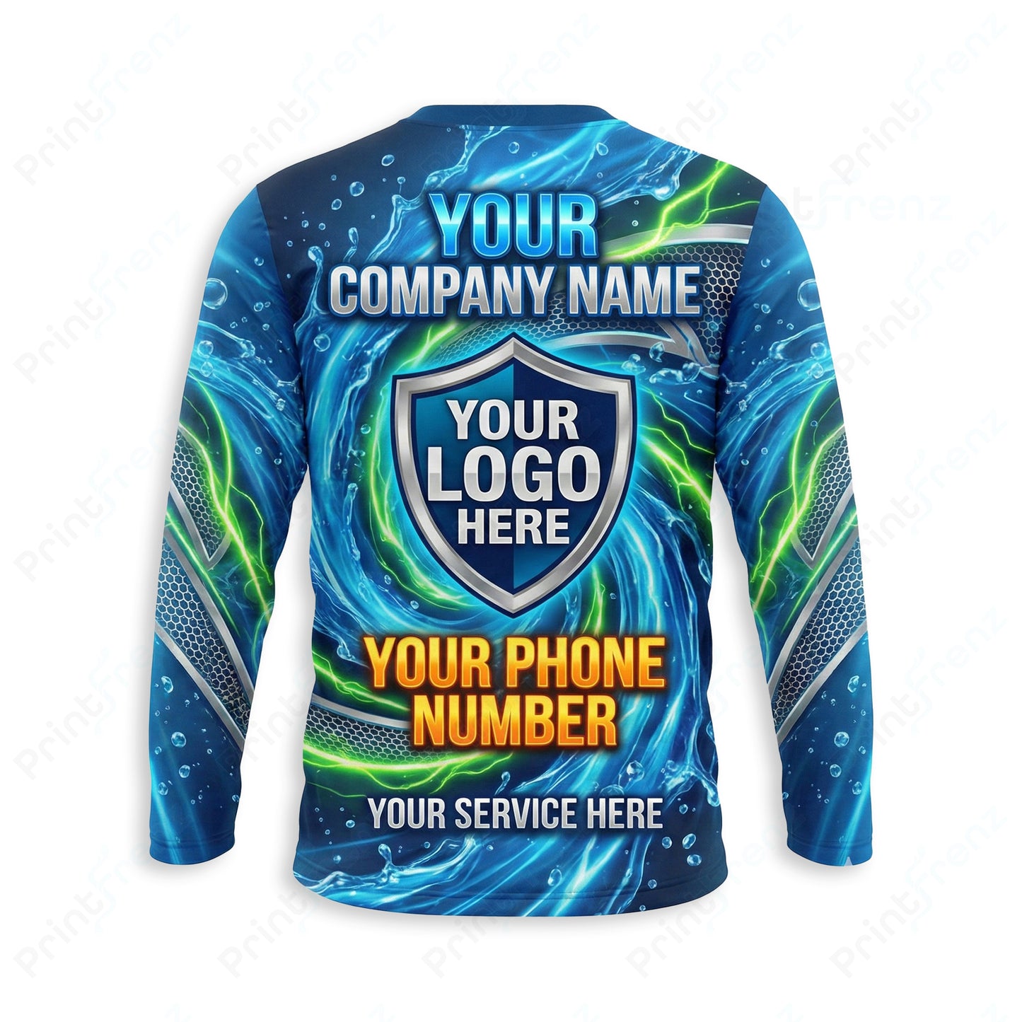 DT0019PW Pro Uniform pressure washer shirt — back view, bleach-proof