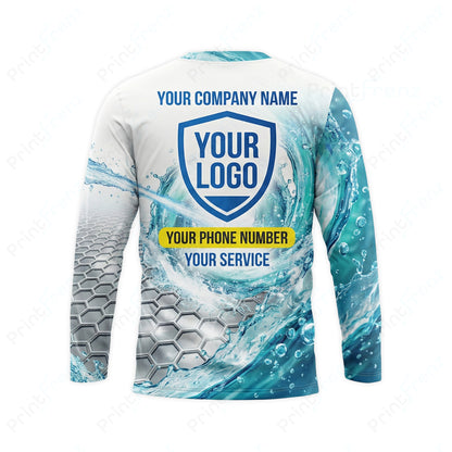 DT0021PW Pro Uniform pressure washer shirt — back view, bleach-proof