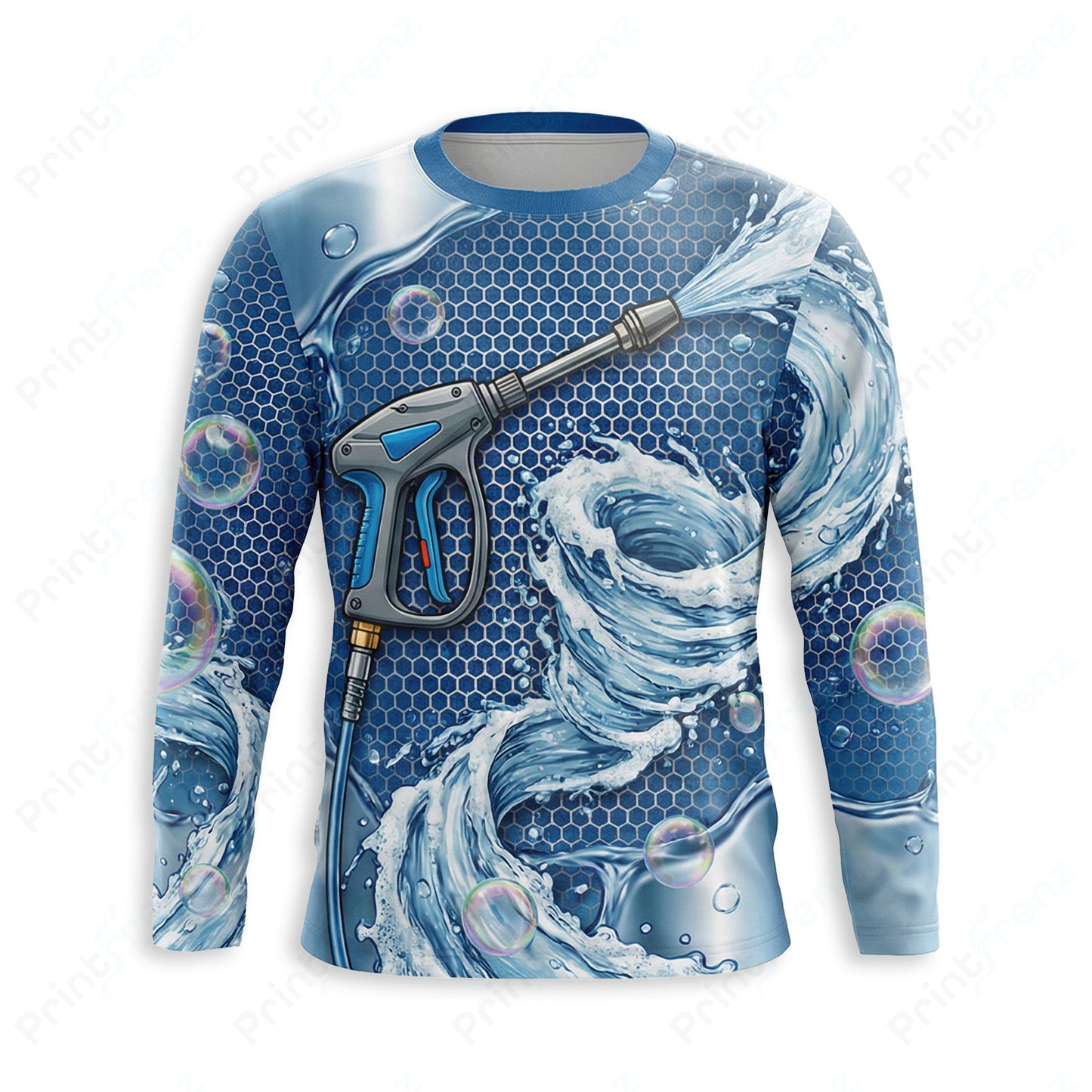 DT0023PW Pro Uniform pressure washer shirt — front view, custom logo