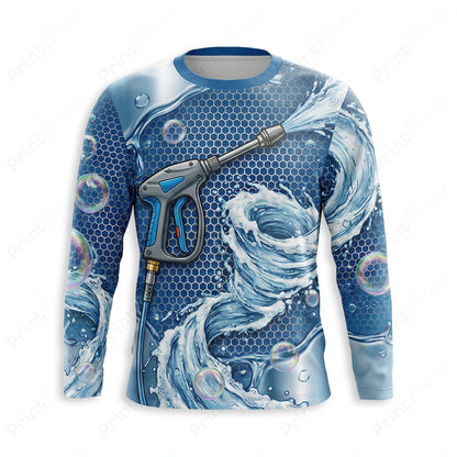 DT0023PW Pro Uniform pressure washer shirt — front view, custom logo