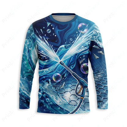 DT0027PW Pro Uniform pressure washer shirt — front view, custom logo