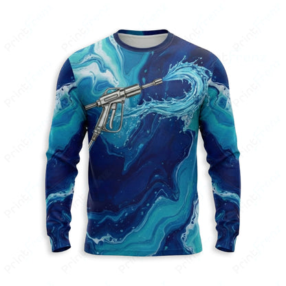DT0036PW Pro Uniform pressure washer shirt — front view, custom logo