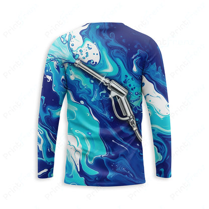 DT0040PW Pro Uniform pressure washer shirt — back view, bleach-proof