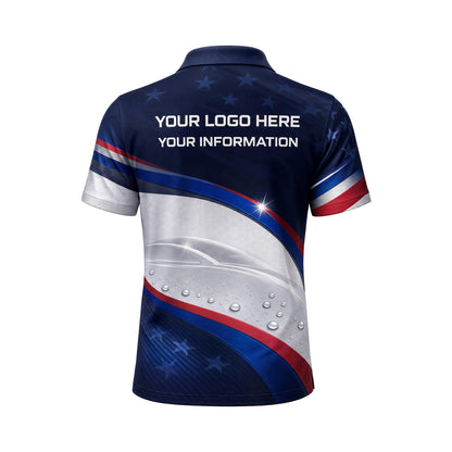 Patriot Star Silver custom shirt for auto detailing, coating and car care pros - back