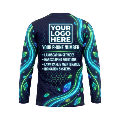 LCNE0006/0007 Cyber Shears Pro custom lawn care shirt — back view