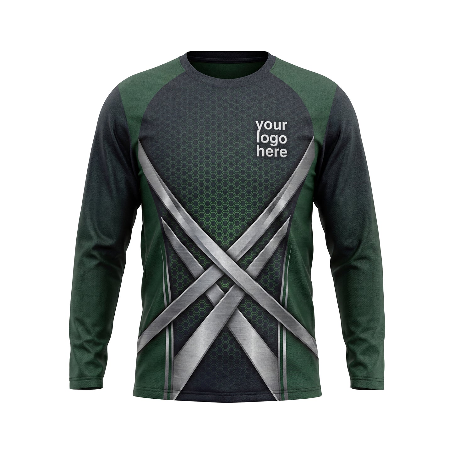 LCHD0001 Cross Blades Heavy Duty custom lawn care shirt — front view
