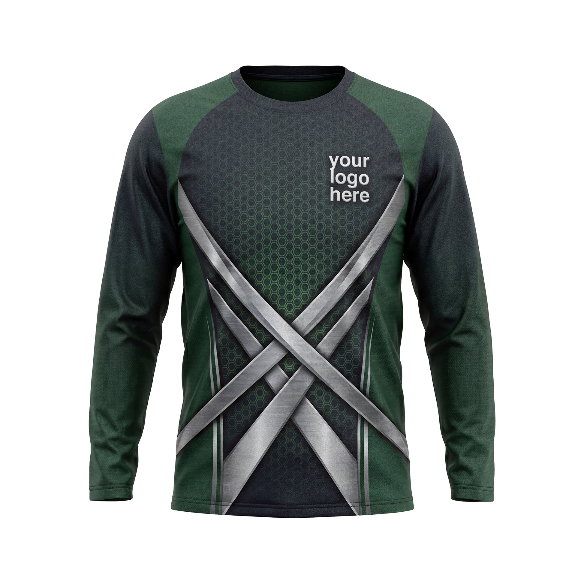 LCHD0001 Cross Blades Heavy Duty custom lawn care shirt — front view