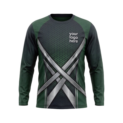 LCHD0001 Cross Blades Heavy Duty custom lawn care shirt — front view
