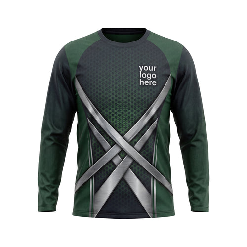 LCHD0001 Cross Blades Heavy Duty custom lawn care shirt — front view