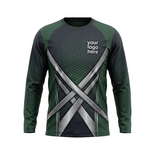 LCHD0001 Cross Blades Heavy Duty custom lawn care shirt — front view