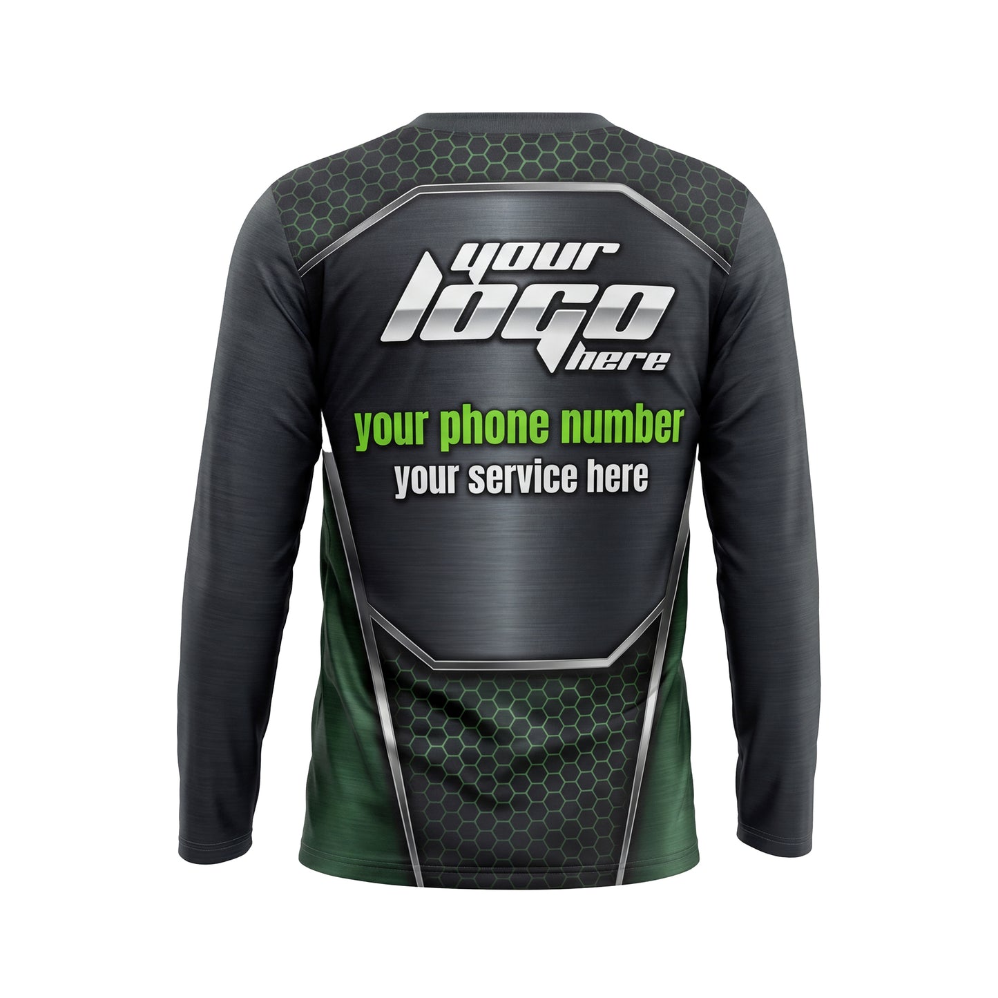 LCHD0002 Lightning Slashing Heavy Duty landscaping shirt — back view
