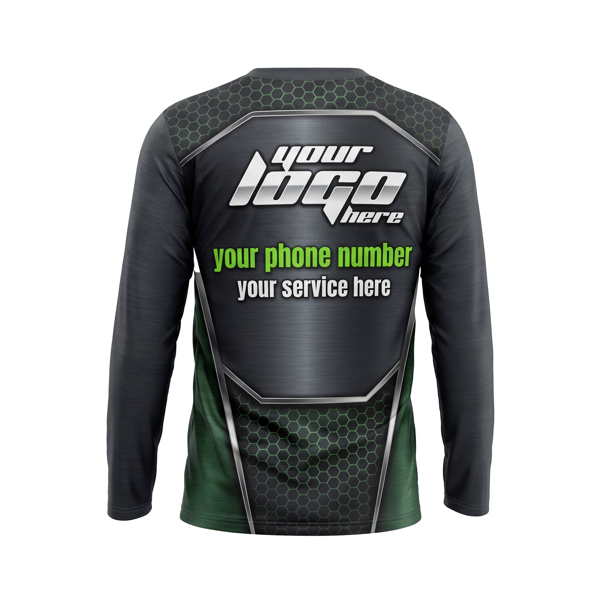 LCHD0002 Lightning Slashing Heavy Duty landscaping shirt — back view