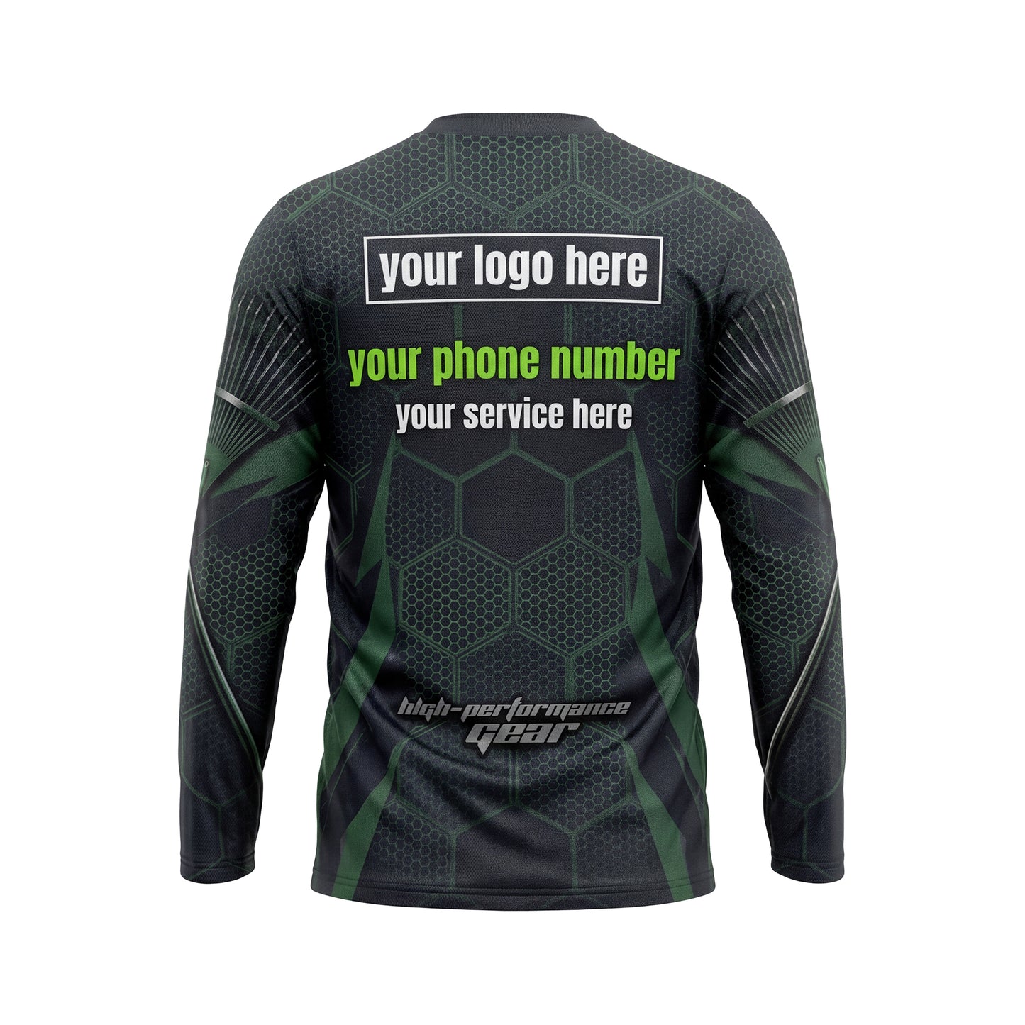 LCHD0008 Multi-Rake Heavy Duty custom lawn care shirt — back view