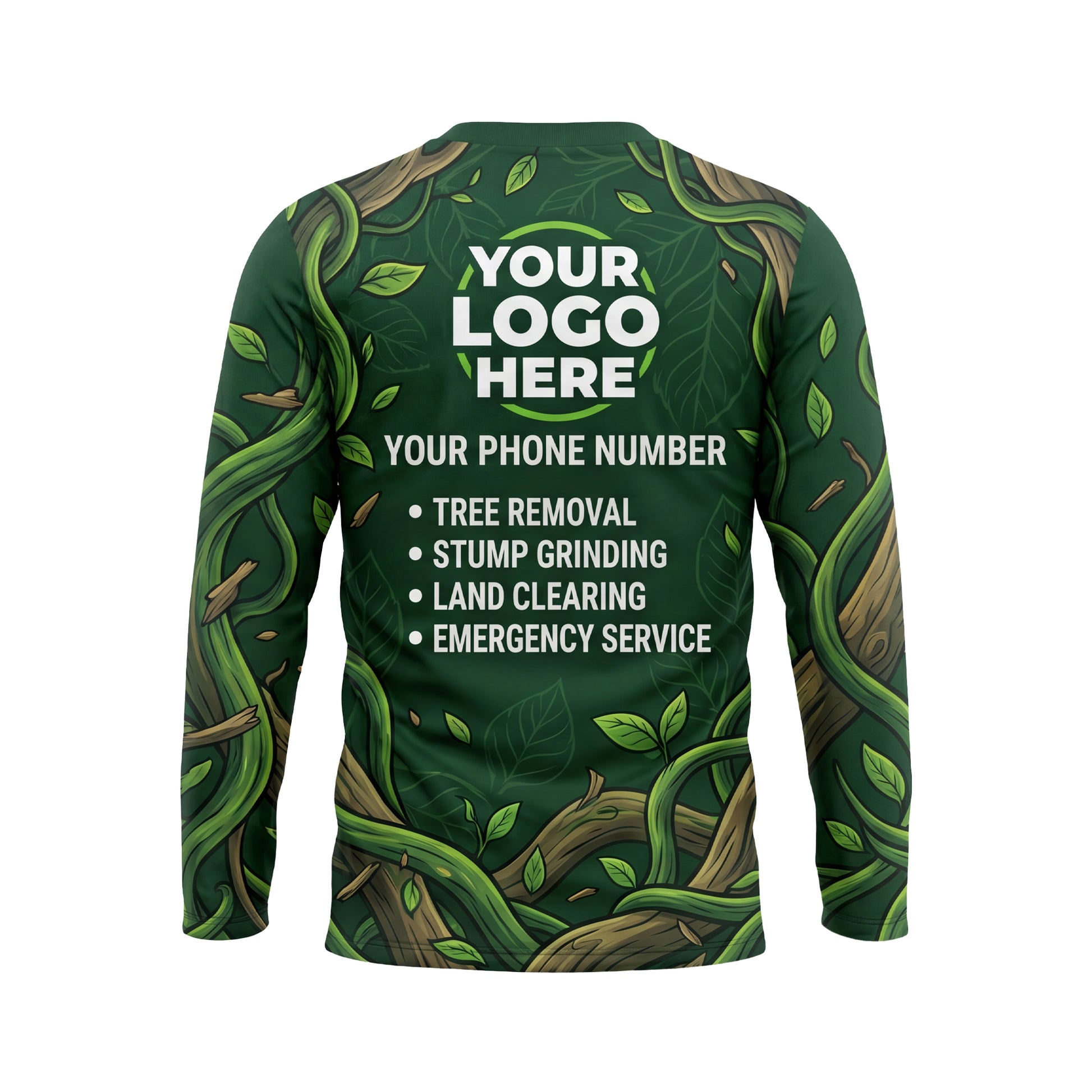 LCGP0010 Bio-Pulse Chainsaw custom landscaping shirt — back view