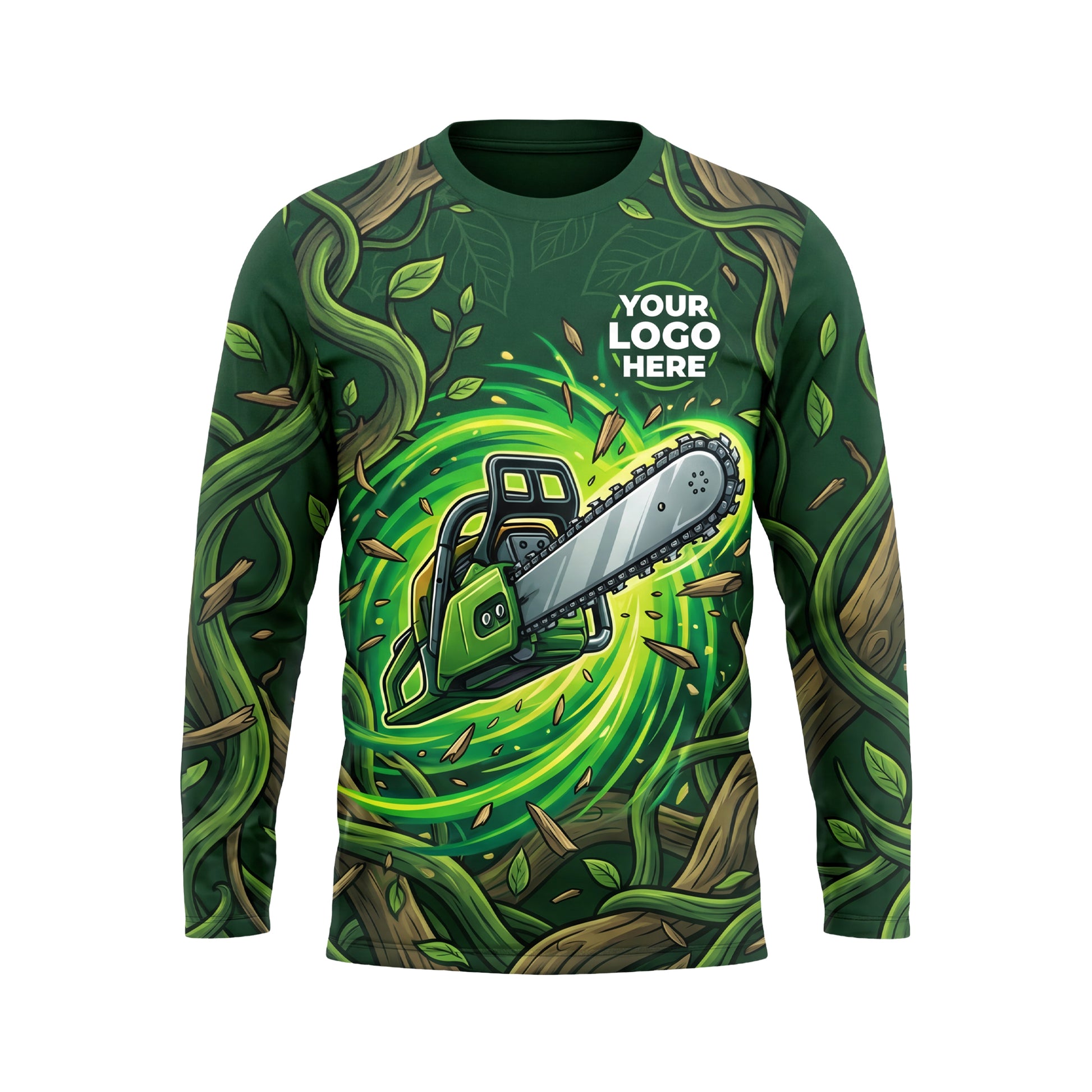 LCGP0010 Bio-Pulse Chainsaw custom landscaping shirt — front view