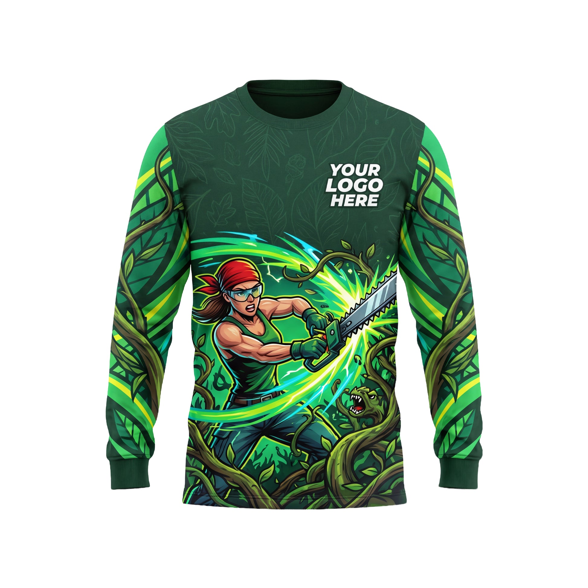 LCGP0017 Eco-Warrior Tree Service custom landscaping shirt — front view