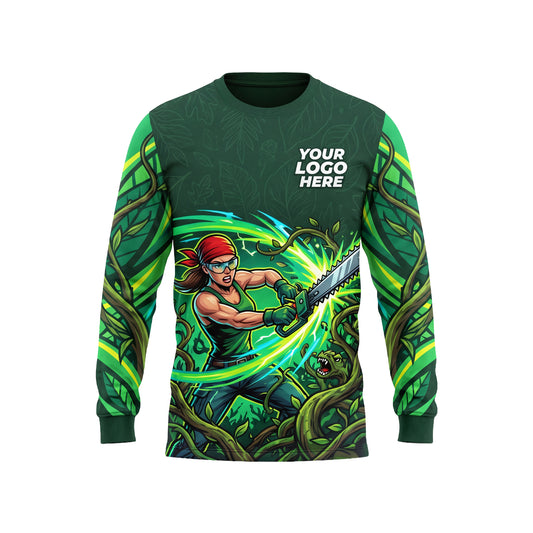LCGP0017 Eco-Warrior Tree Service custom landscaping shirt — front view