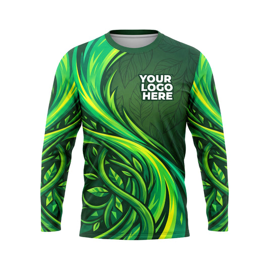LCGP0002 Emerald Flow Geometric custom landscaping shirt — front view