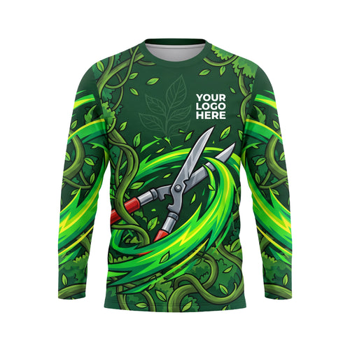 LCGP0007 High-Flow Leaf Blower custom lawn care shirt — front view