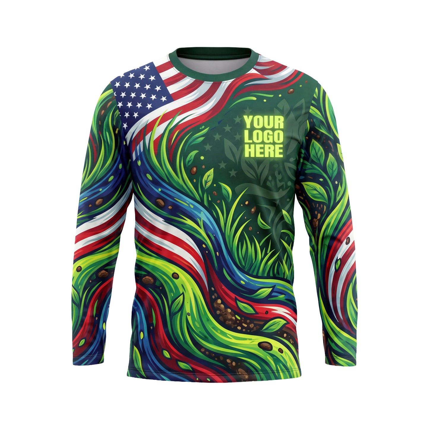 LCLG0005 Liberty Roots Patriotic custom landscaping shirt — front view