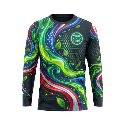 LCLG00001 Patriotic Stream Liberty custom landscaping shirt — front view
