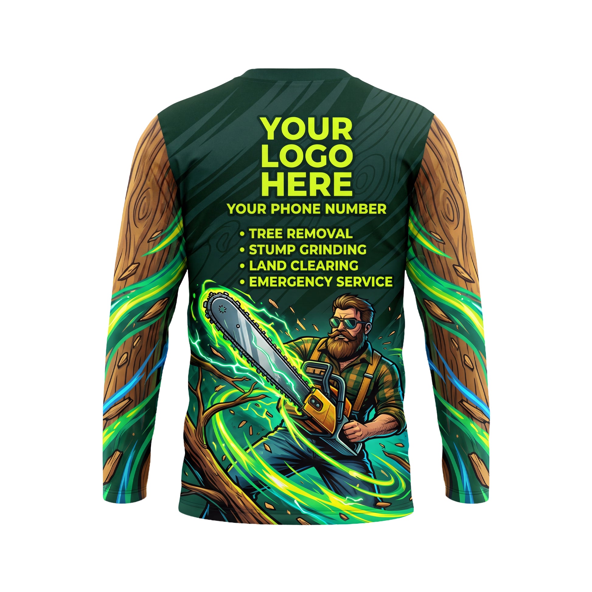 LCGP0018 Precision Pruning Master custom lawn care shirt — back view