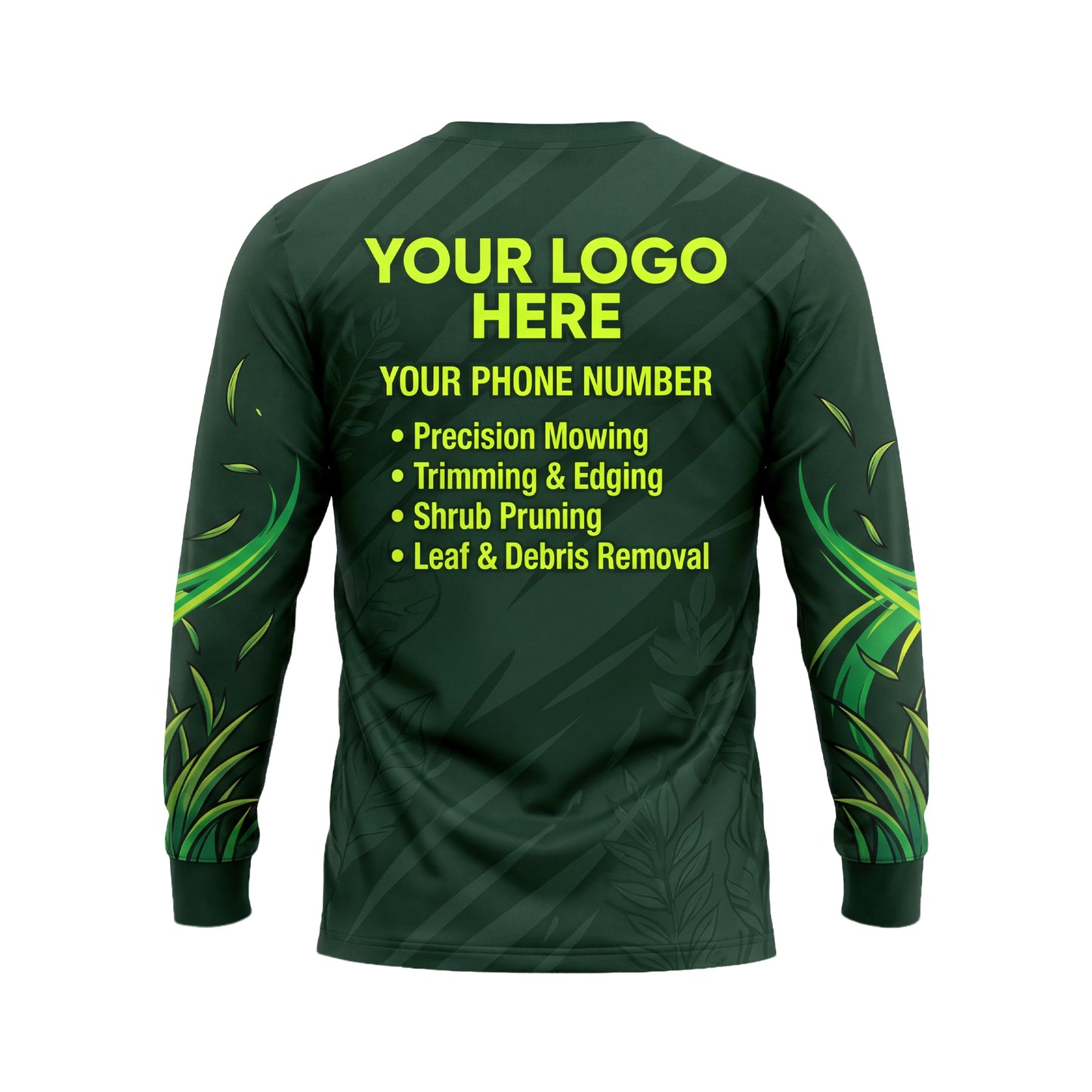 LCGP0012 Pro-Series Mowing Deck custom lawn care shirt — back view