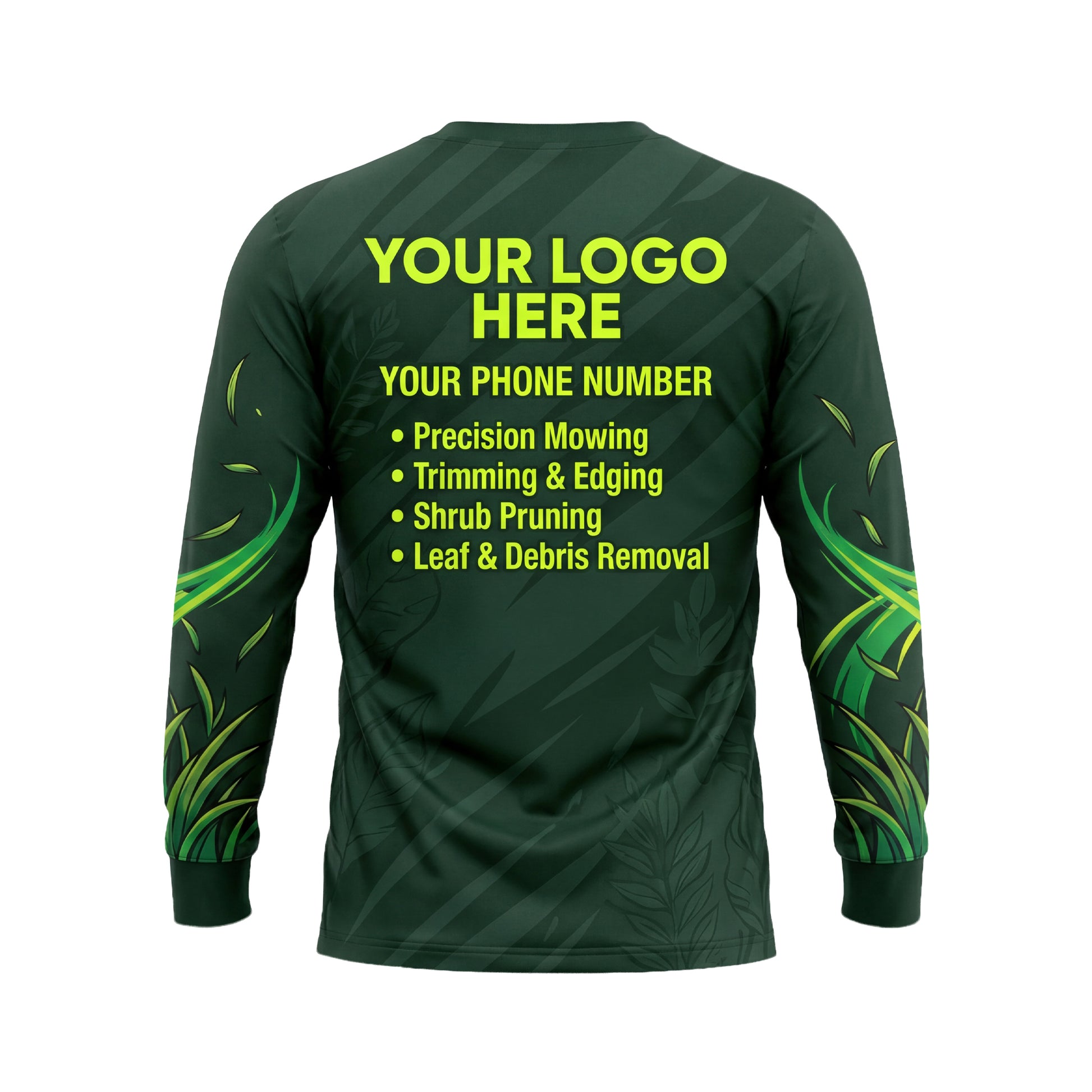 LCGP0012 Pro-Series Mowing Deck custom lawn care shirt — back view