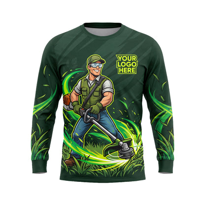 LCGP0012 Pro-Series Mowing Deck custom lawn care shirt — front view