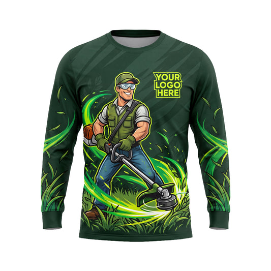 LCGP0012 Pro-Series Mowing Deck custom lawn care shirt — front view
