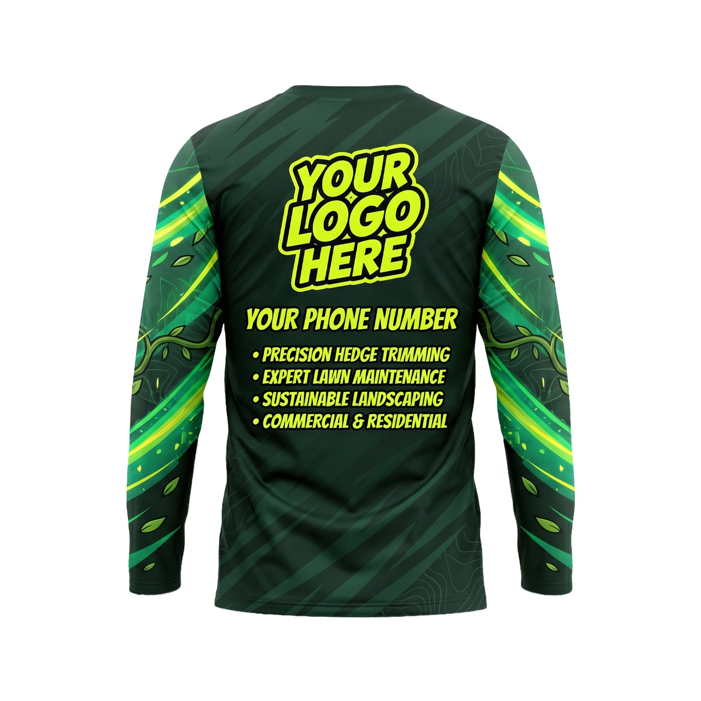 LCGP0015 Pro Tech Hedge Trimming custom work shirt — back view