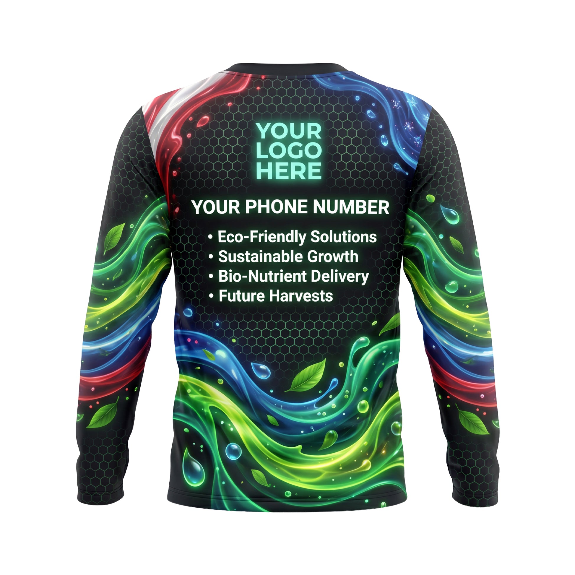 LCLG00002 Star-Spangled Nature Flow custom lawn care shirt — back view