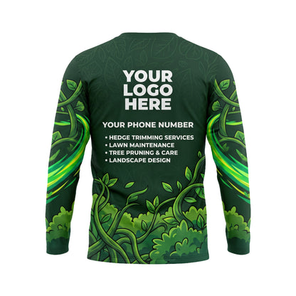 LCGP0009 Turbo Chainsaw custom lawn care shirt — back view