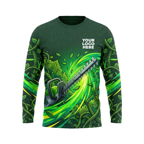 LCGP0009 Turbo Chainsaw custom lawn care shirt — front view