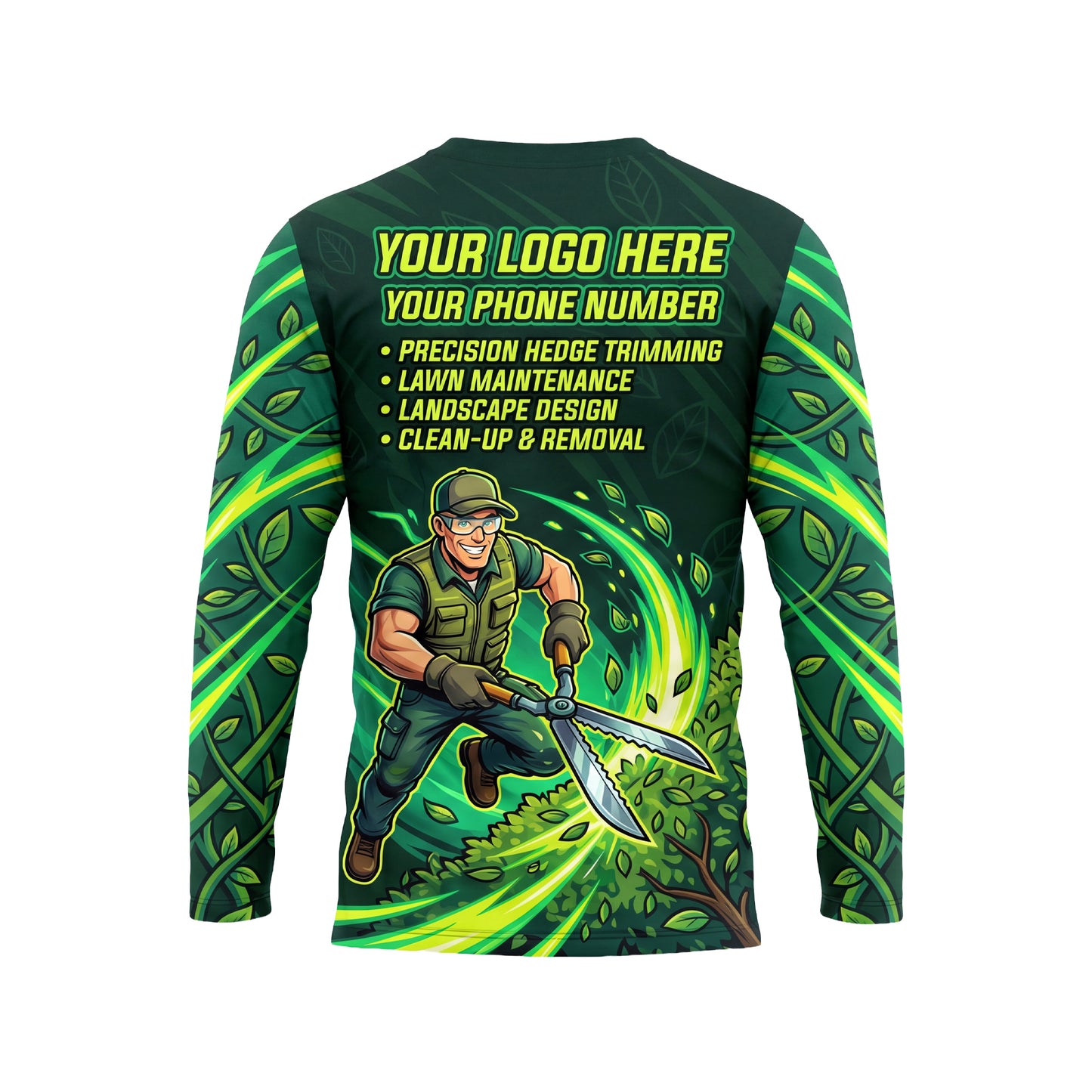 LCGP0014 Turf Specialist Pro custom lawn care shirt — back view