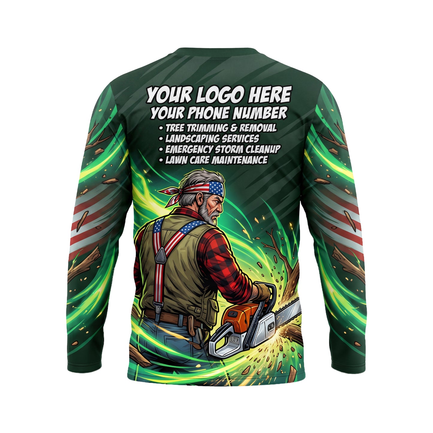 LCGP0023 US-Pride Grounds Maintenance custom lawn shirt — back view
