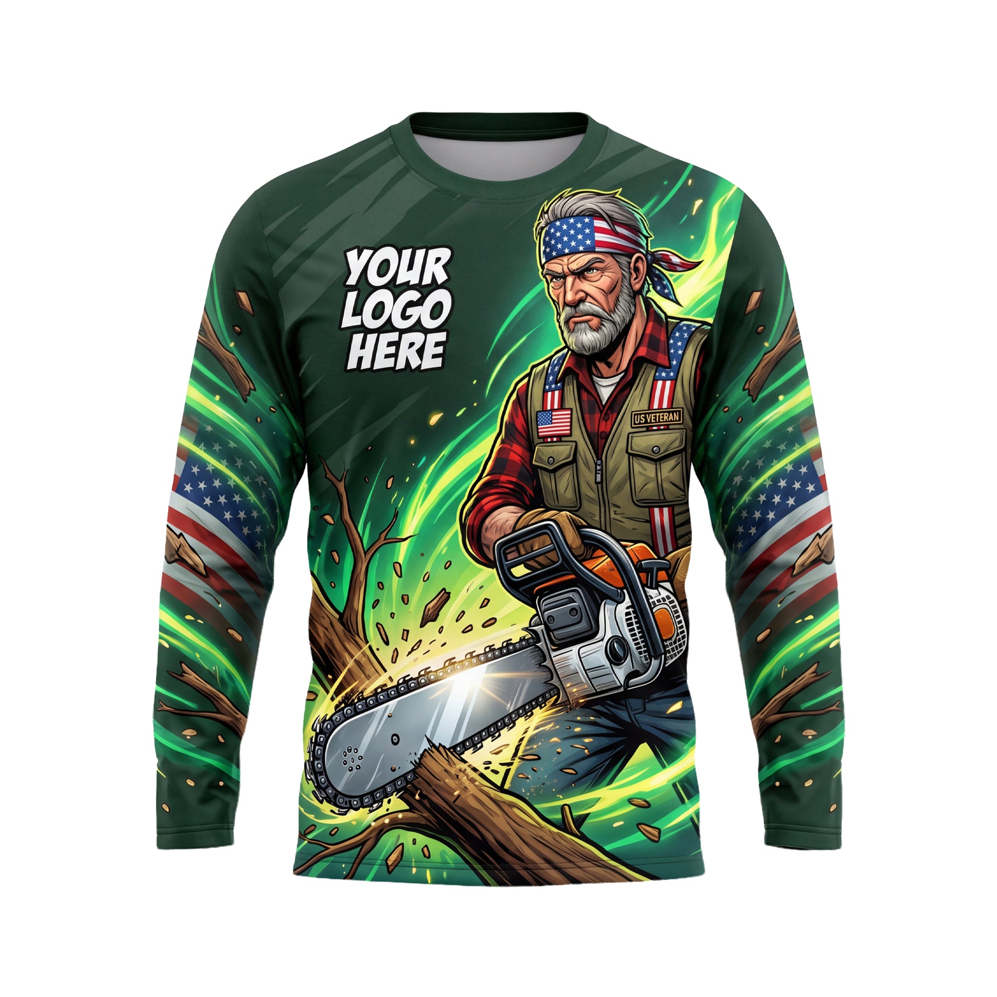 LCGP0023 US-Pride Grounds Maintenance custom lawn shirt — front view